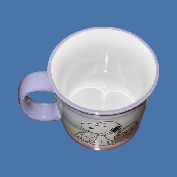 2023 New Colorful Stripes 19oz Coffee Mug Snoopy & Easter Bunny Basket Eggs - Picture 2 of 8